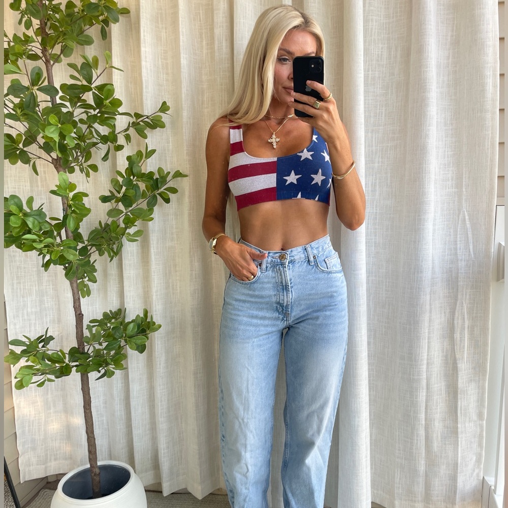 American Flag Crop Tank Top - Stars & Stripes - Picture 6 of 6